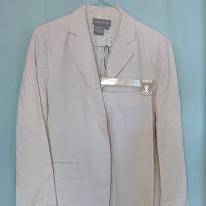 Silk White jacket suit